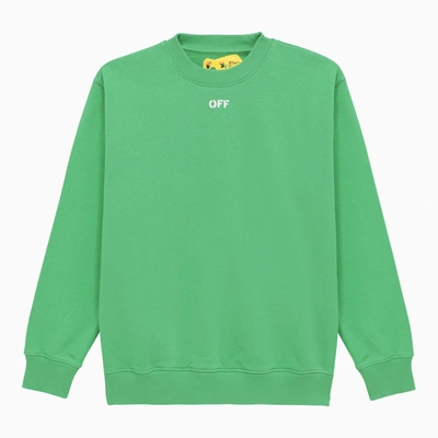 Shop Off-white Green Cotton Sweatshirt With Logo