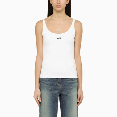 Shop Off-white ™ | White Cotton Tank Top With Logo