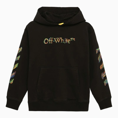 Shop Off-white Black Cotton Sweatshirt With Sketch Logo