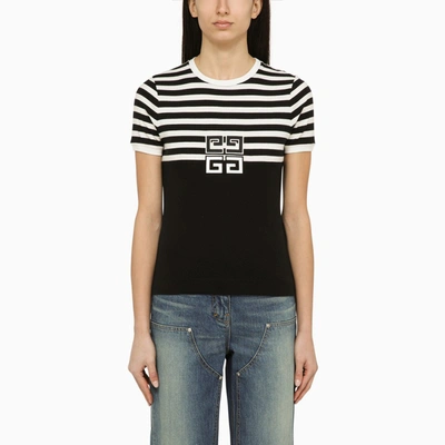 Shop Givenchy | Black And White Cotton Crew-neck T-shirt With Logo