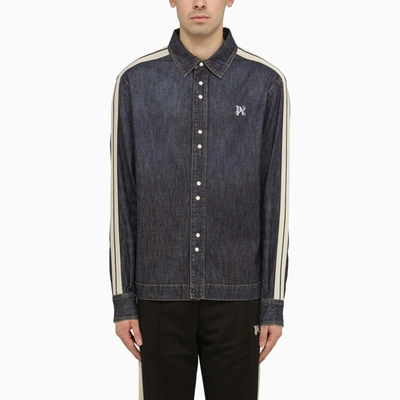 Shop Palm Angels | Blue Denim Monogram Shirt-jacket