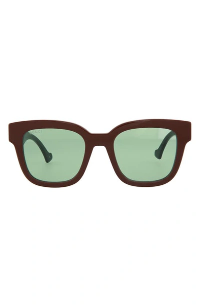Gucci 52mm Square Sunglasses In Brown Black Green