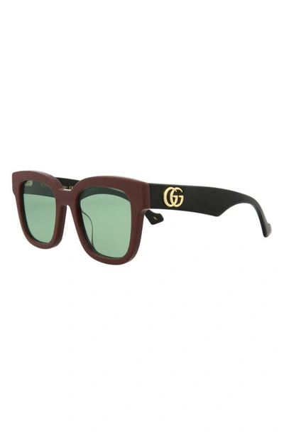 Gucci 52mm Square Sunglasses In Brown Black Green