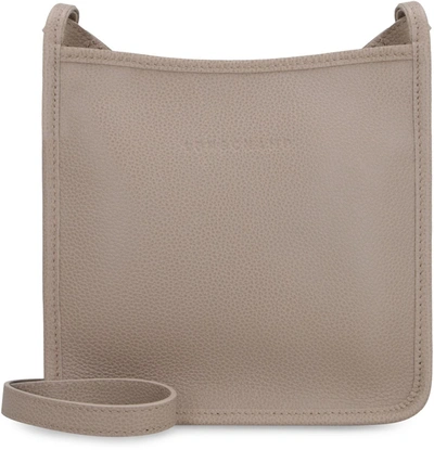 Shop Longchamp Le Foulonné Leather Crossbody Bag In Turtledove