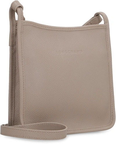 Shop Longchamp Le Foulonné Leather Crossbody Bag In Turtledove