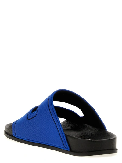 Marni Embroidered Slip-on Slides In Blue