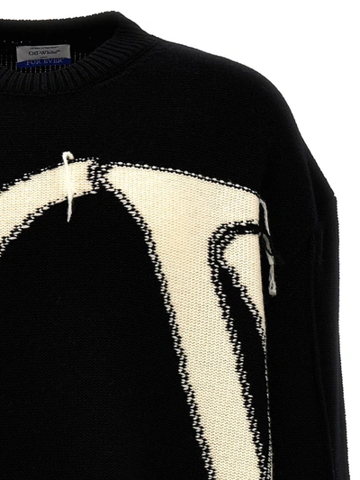 Shop Off-white 'ow' Sweater In White/black
