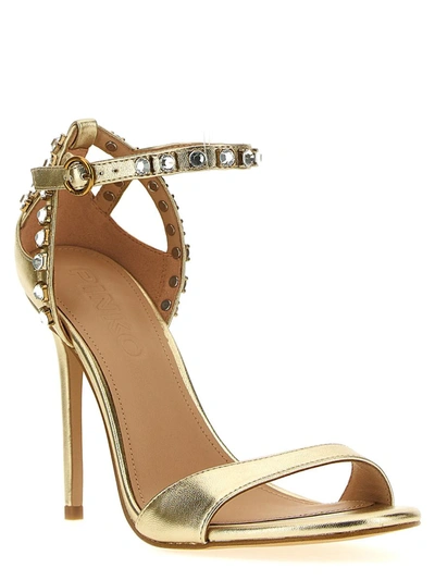 Shop Pinko 'calila 02' Sandals In Gold