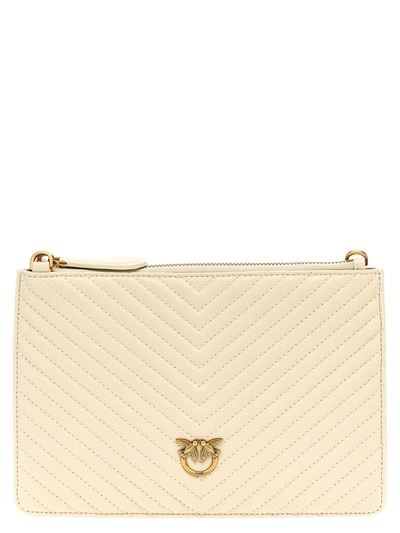 Shop Pinko 'classic Flat Love Bag Simply' Clutch In White