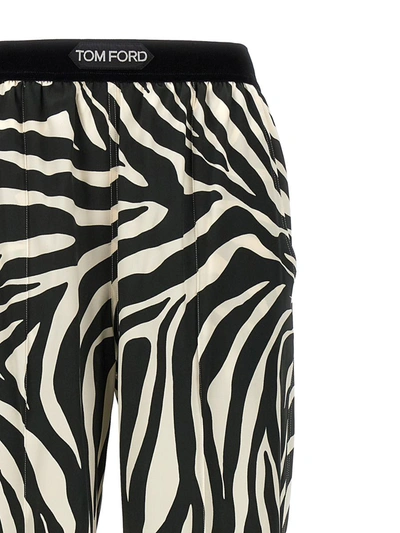 Shop Tom Ford Animalier Pants In White/black