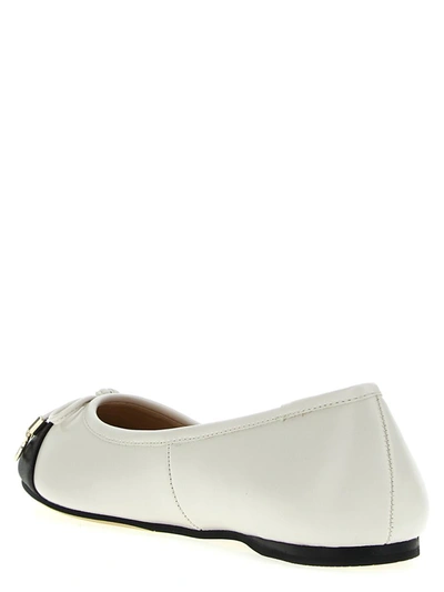 Shop Twinset Two-tone Ballet Flats In White/black