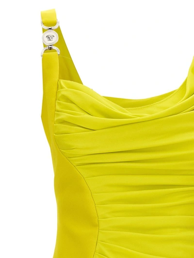 Shop Versace 'medusa '95' Dress In Yellow