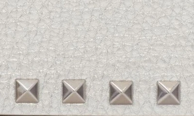 Valentino Rockstud Metallic Leather Wallet On Chain In S13 Silver