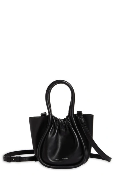 Shop Proenza Schouler X-small Ruched Leather Crossbody Tote In Black