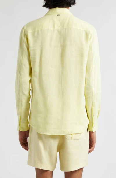 Shop Agnona Linen Button-up Shirt In Light Citrus