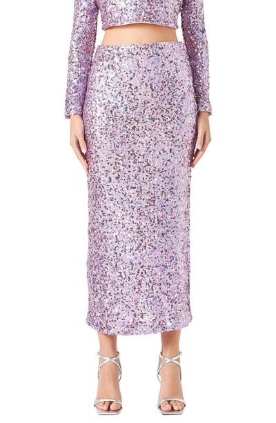 Shop Endless Rose Sequin Midi Skirt In Amethyst