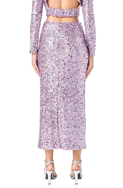 Shop Endless Rose Sequin Midi Skirt In Amethyst