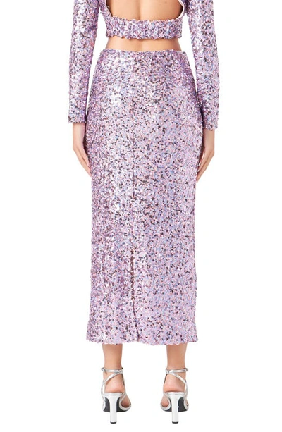 Endless Rose Women's Sequins Maxi Skirt In Amethyst