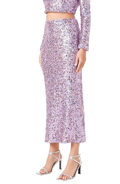 Shop Endless Rose Sequin Midi Skirt In Amethyst