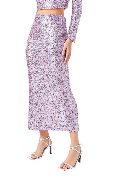 Shop Endless Rose Sequin Midi Skirt In Amethyst