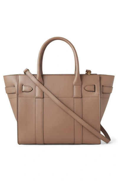 Shop Mulberry Small Zipped Bayswater Leather Satchel In Sable