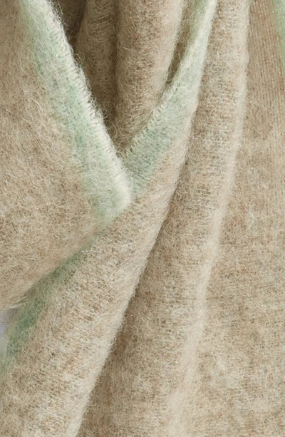 Shop Acne Studios Alpaca, Wool & Mohair Blend Fringe Scarf In Beige/ Grey
