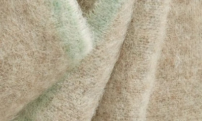 Shop Acne Studios Alpaca, Wool & Mohair Blend Fringe Scarf In Beige/ Grey