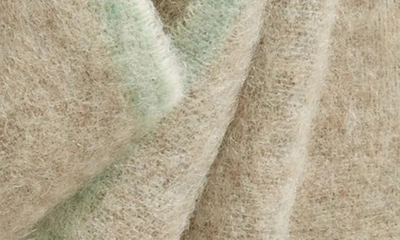 Acne Studios Alpaca, Wool & Mohair Blend Fringe Scarf In Beige/ Grey