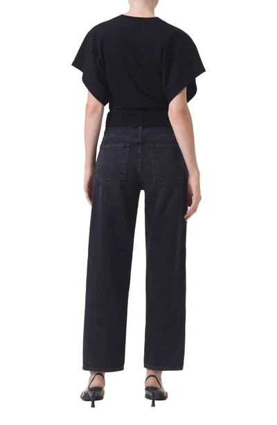 Agolde Britt Dolman-sleeve Cotton T-shirt In Black