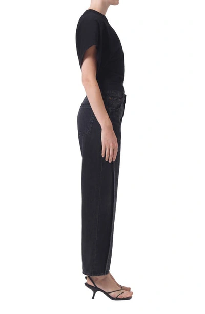 Agolde Britt Dolman-sleeve Cotton T-shirt In Black