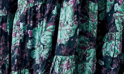 Free People Short Sleeve Sundrenched Dress In Emerald Combo In Emerald Combo