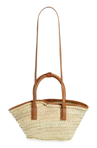 Shop Jacquemus Le Petit Panier Soli Woven Palm Basket Bag In Light Brown