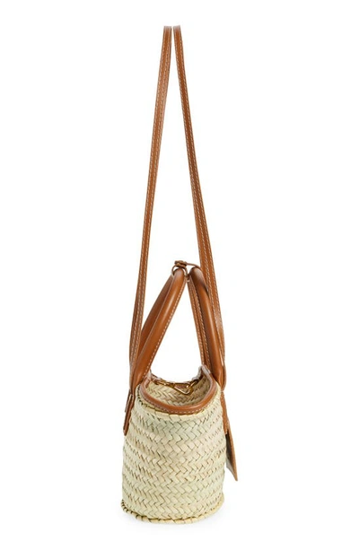 Shop Jacquemus Le Petit Panier Soli Woven Palm Basket Bag In Light Brown