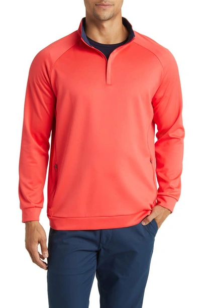 Shop Mizzen + Main Mizzen+main Versa Quarter Zip Performance Golf Pullover In Hibiscus Solid