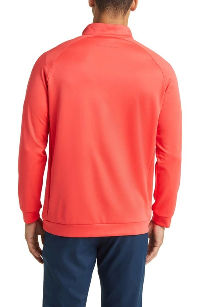 Mizzen + Main Versa Quarter Zip Performance Golf Pullover In Hibiscus Solid