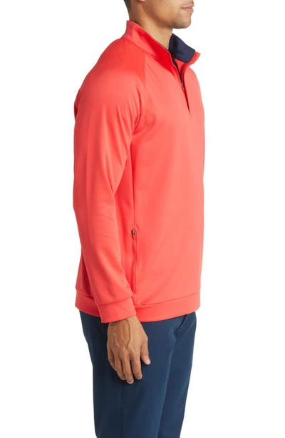 Mizzen + Main Versa Quarter Zip Performance Golf Pullover In Hibiscus Solid