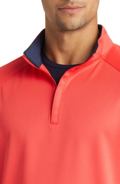 Shop Mizzen + Main Mizzen+main Versa Quarter Zip Performance Golf Pullover In Hibiscus Solid