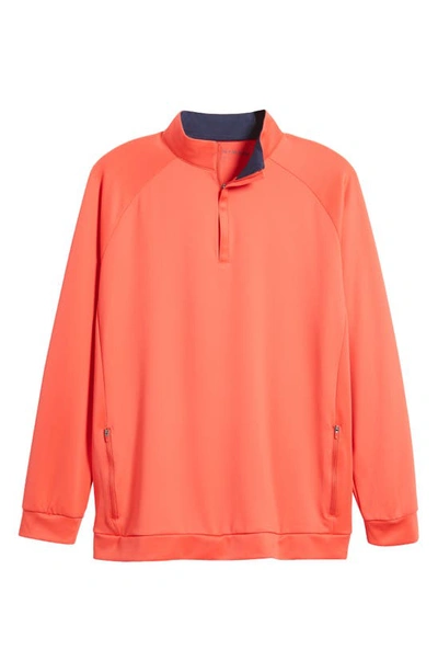 Mizzen + Main Versa Quarter Zip Performance Golf Pullover In Hibiscus Solid