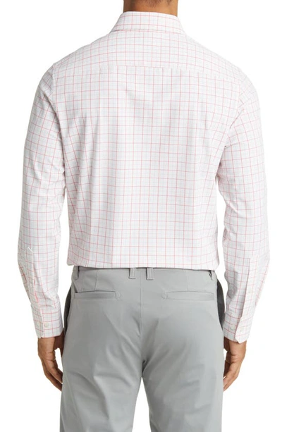 Shop Mizzen + Main Leeward Trim Fit Plaid Performance Button-up Shirt In White Danbury Plaid