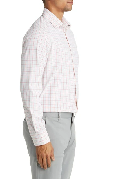 Shop Mizzen + Main Leeward Trim Fit Plaid Performance Button-up Shirt In White Danbury Plaid