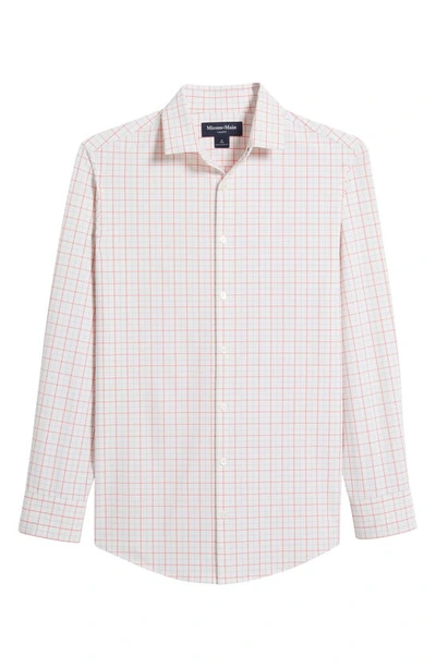 Shop Mizzen + Main Leeward Trim Fit Plaid Performance Button-up Shirt In White Danbury Plaid