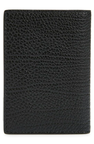 Shop Burberry B Cut Leather Bifold Card Holder In Black