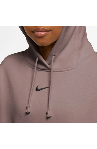 Shop Nike Sportswear Phoenix Fleece Pullover Hoodie In Smokey Mauve/ Black