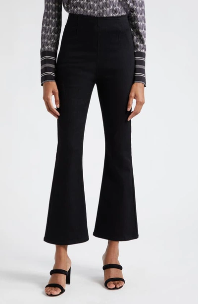 Shop Veronica Beard Carson Off-duty High Waist Ankle Flare Jeans In Onyx