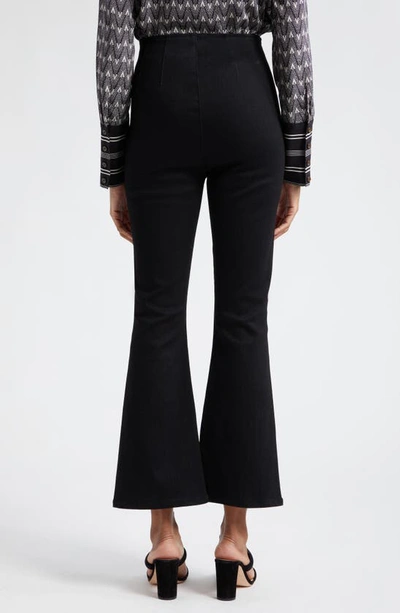 Veronica Beard Carson Off-duty High Waist Ankle Flare Jeans In Onyx