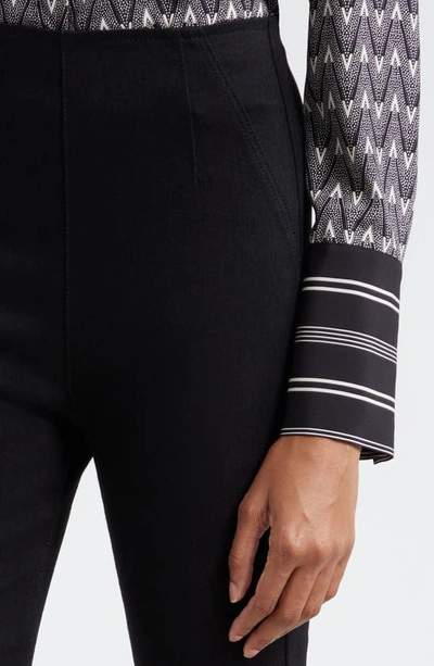 Veronica Beard Carson Off-duty High Waist Ankle Flare Jeans In Onyx