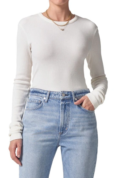 Citizen Of Humanity Bina Rib Crewneck Sweater In Pashmina