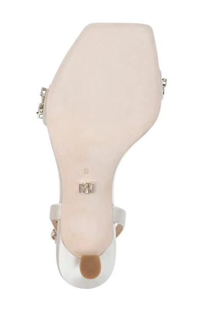 Shop Badgley Mischka Leanna Sandal In Ivory Satin