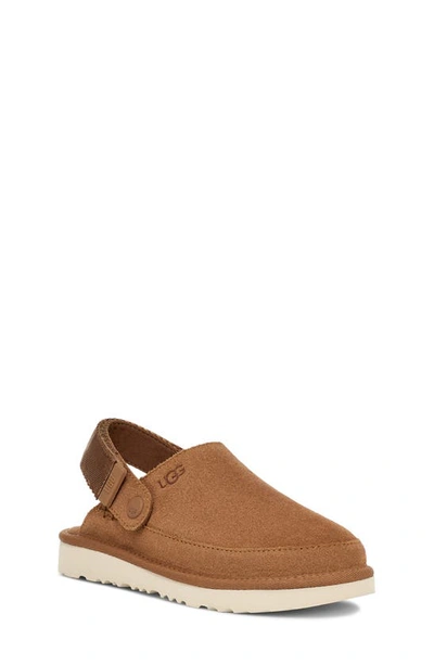 Ugg Kids Goldenstart Slingback Clog Flats In Chestnut