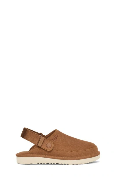 Ugg Kids Goldenstart Slingback Clog Flats In Chestnut